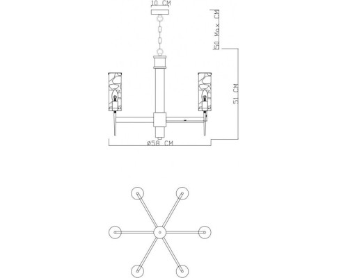 Подвесная люстра Sham 4505/17 LM-6 Divinare