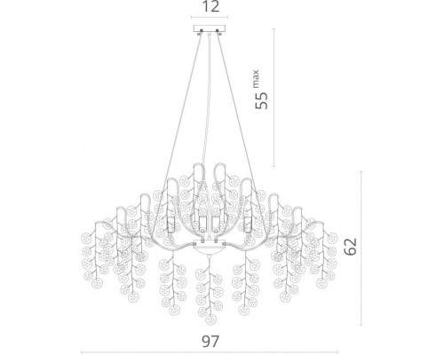 Подвесная люстра Spumante 7288/26 SP-12 Divinare Подвесная люстра Spumante 7288/26 SP-12 Divinare