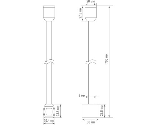 Соединитель на стойке CODE 1.2 Connector 180 H700 B DL20224 Donolux Соединитель на стойке CODE 1.2 Connector 180 H700 B DL20224 Donolux