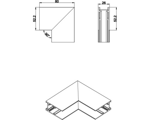 Соединитель угловой SPACE-Track system Inner corner CW Donolux Соединитель угловой SPACE-Track system Inner corner CW Donolux