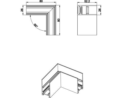 Соединитель L-образный SPACE-Track system L corner CW M Donolux