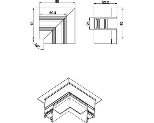 Соединитель L-образный SPACE-Track system L corner InB Donolux Соединитель L-образный SPACE-Track system L corner InB Donolux