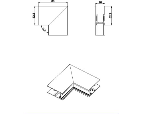 Соединитель угловой SPACE-Track system Outter corner CW Donolux Соединитель угловой SPACE-Track system Outter corner CW Donolux