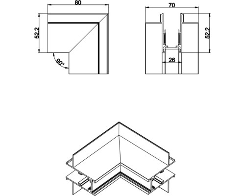 Соединитель угловой SPACE-Track system Outter corner InB Donolux Соединитель угловой SPACE-Track system Outter corner InB Donolux