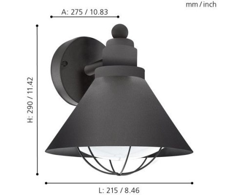 Настенный фонарь уличный Barrosela 94805 Eglo Настенный фонарь уличный Barrosela 94805 Eglo