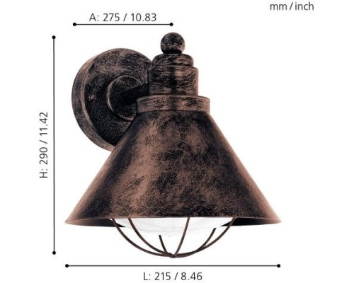Настенный фонарь уличный Barrosela 94858 Eglo Настенный фонарь уличный Barrosela 94858 Eglo