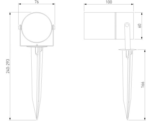 Грунтовый светильник Landscape 043 FL LED черный Elektrostandard Грунтовый светильник Landscape 043 FL LED черный Elektrostandard