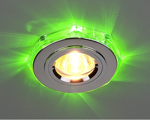 Точечный светильник  2020/2 SL/LED/GR (хром / зеленый) Elektrostandard