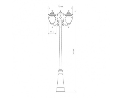 Наземный фонарь Andromeda черное золото GLYF-8024F/3 Elektrostandard