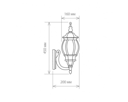 Настенный фонарь уличный Farola GL 1001U черное золото Elektrostandard Настенный фонарь уличный Farola GL 1001U черное золото Elektrostandard