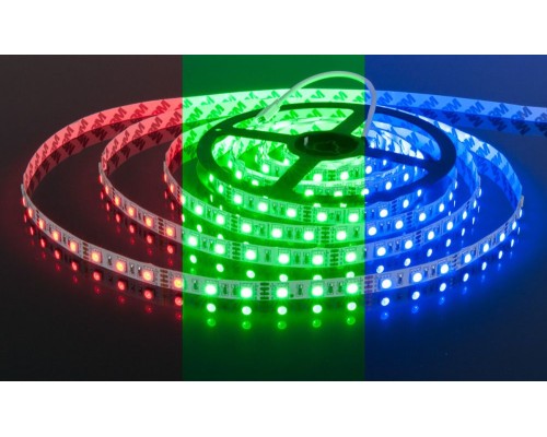 Светодиодная лента Лента светодиодная 12V 14,4W 60Led 5050 IP20 RGB, 5м Elektrostandard Светодиодная лента Лента светодиодная 12V 14,4W 60Led 5050 IP20 RGB, 5м Elektrostandard