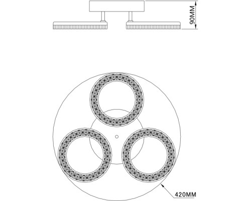 Потолочная люстра Alunit 10281/3LED Escada Потолочная люстра Alunit 10281/3LED Escada