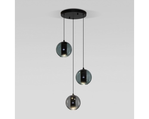 Подвесной светильник Cobble 50258/3 LED дымчатый/бирюзовый Eurosvet Подвесной светильник Cobble 50258/3 LED дымчатый/бирюзовый Eurosvet