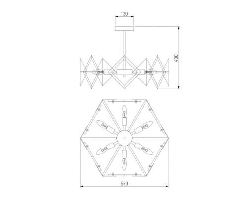 Потолочная люстра Origami 60121/6 латунь Eurosvet Потолочная люстра Origami 60121/6 латунь Eurosvet
