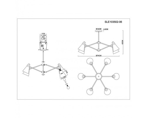 Потолочная люстра Biane SLE103502-06 Evoluce Потолочная люстра Biane SLE103502-06 Evoluce