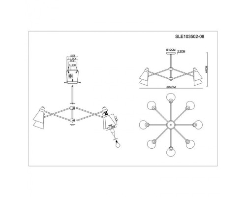 Потолочная люстра Biane SLE103502-08 Evoluce Потолочная люстра Biane SLE103502-08 Evoluce