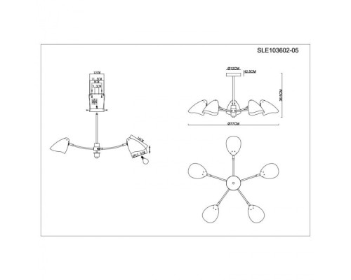 Потолочная люстра Satta SLE103602-05 Evoluce Потолочная люстра Satta SLE103602-05 Evoluce