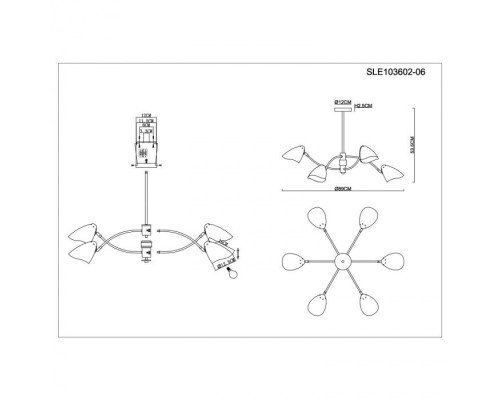 Потолочная люстра Satta SLE103602-06 Evoluce Потолочная люстра Satta SLE103602-06 Evoluce