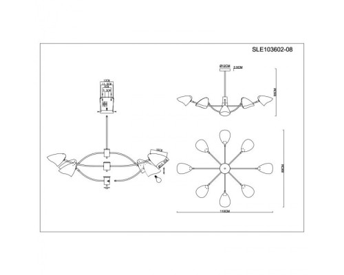 Потолочная люстра Satta SLE103602-08 Evoluce Потолочная люстра Satta SLE103602-08 Evoluce