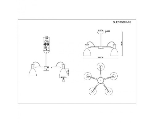 Потолочная люстра Balcamo SLE103802-05 Evoluce Потолочная люстра Balcamo SLE103802-05 Evoluce