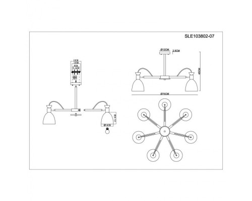Потолочная люстра Balcamo SLE103802-07 Evoluce Потолочная люстра Balcamo SLE103802-07 Evoluce