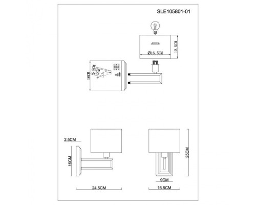 Бра Danae SLE105801-01 Evoluce Бра Danae SLE105801-01 Evoluce