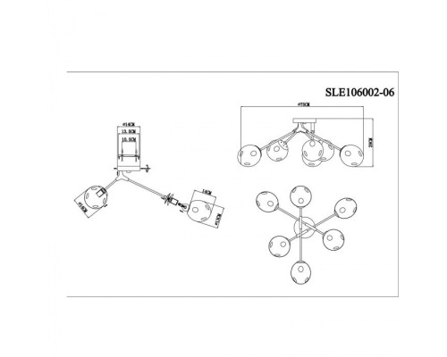Потолочная люстра Marea SLE106002-06 Evoluce Потолочная люстра Marea SLE106002-06 Evoluce