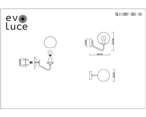 Бра Scorze SLE1097-301-01 Evoluce Бра Scorze SLE1097-301-01 Evoluce