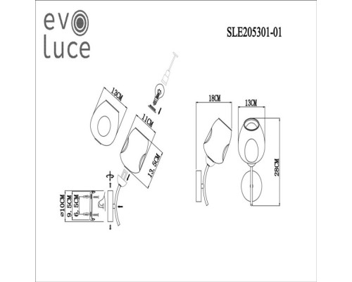 Бра Besano SLE205301-01 Evoluce Бра Besano SLE205301-01 Evoluce