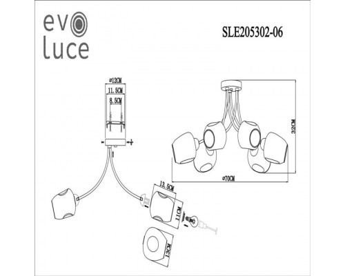 Потолочный светильник Besano SLE205302-06 Evoluce Потолочный светильник Besano SLE205302-06 Evoluce