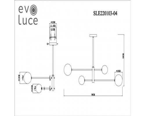 Подвесная люстра Arcola SLE220103-04 Evoluce