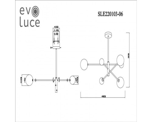 Подвесная люстра Arcola SLE220103-06 Evoluce Подвесная люстра Arcola SLE220103-06 Evoluce