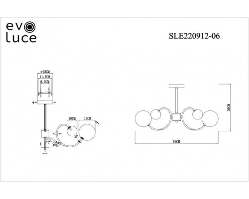 Потолочная люстра Formae SLE220912-06 Evoluce Потолочная люстра Formae SLE220912-06 Evoluce