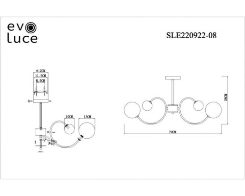 Потолочная люстра Formae SLE220922-08 Evoluce Потолочная люстра Formae SLE220922-08 Evoluce