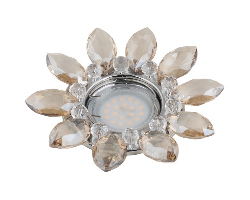 Точечный светильник Peonia DLS-P112 GU5.3 CHROME/COGNAC+CLEAR Fametto Точечный светильник Peonia DLS-P112 GU5.3 CHROME/COGNAC+CLEAR Fametto