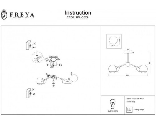 Подвесная люстра Sally FR5014PL-05CH Freya
