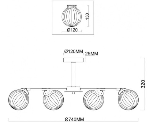 Потолочная люстра Daisy FR5041PL-06BS Freya Потолочная люстра Daisy FR5041PL-06BS Freya