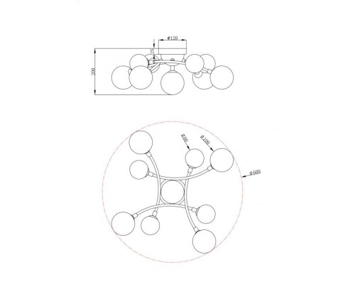 Потолочная люстра Bethany FR5116CL-09BS Freya Потолочная люстра Bethany FR5116CL-09BS Freya