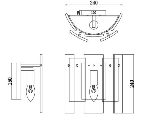 Настенный светильник Ottimo FR5198WL-01BS Freya Настенный светильник Ottimo FR5198WL-01BS Freya