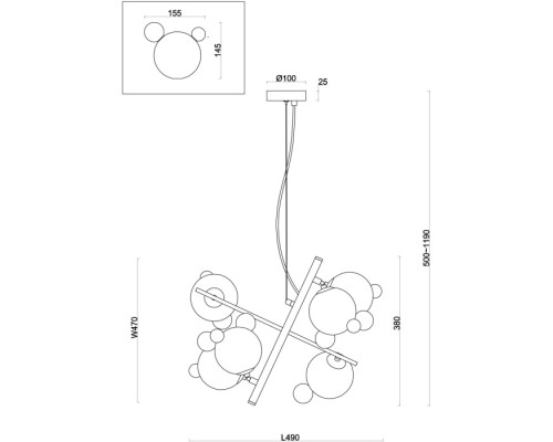 Подвесной светильник Flaty FR5374PL-06BS Freya Подвесной светильник Flaty FR5374PL-06BS Freya