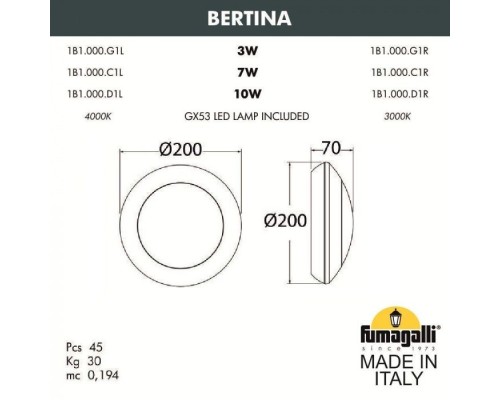 Настенный светильник уличный BERTINA 1B1.000.000.WYD1L Fumagalli Настенный светильник уличный BERTINA 1B1.000.000.WYD1L Fumagalli