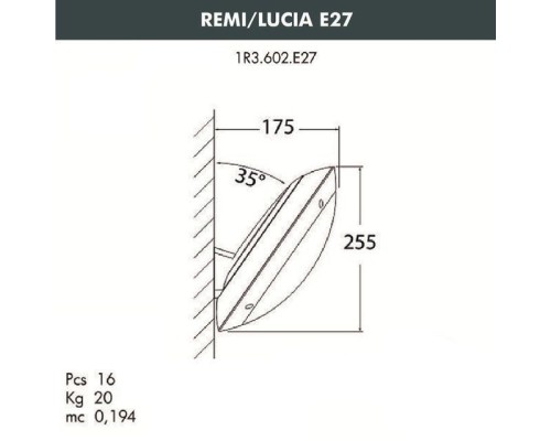 Настенный светильник уличный Lucia 1R3.602.000.LYE27 Fumagalli Настенный светильник уличный Lucia 1R3.602.000.LYE27 Fumagalli
