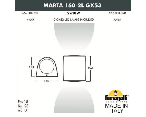 Светильник Marta 2A6.000.000.AXD2L Fumagalli