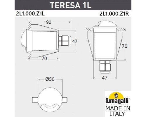 Встраиваемый светильник уличный Teresa 2L1.000.000.AXZ1L Fumagalli