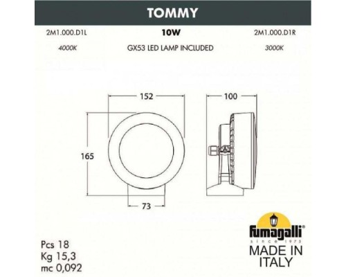 Светильник Tommy 2M1.000.000.LXD1L Fumagalli Светильник Tommy 2M1.000.000.LXD1L Fumagalli