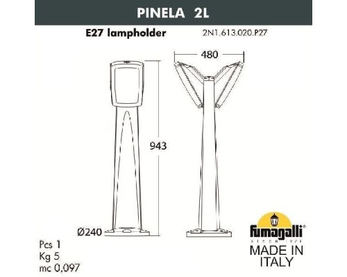 Наземный светильник Germana 2N1.613.020.WYF1R Fumagalli