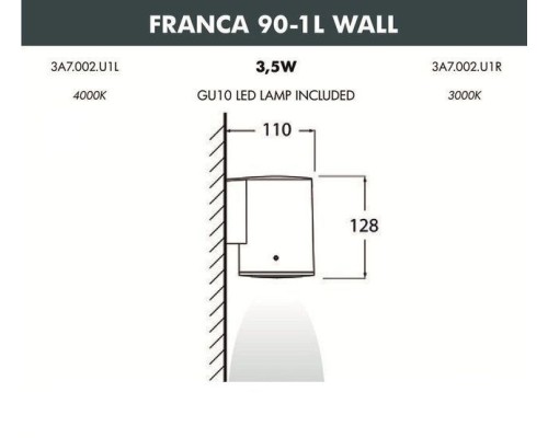 Настенный светильник уличный Franca 90 3A7.002.000.LXU1L Fumagalli Настенный светильник уличный Franca 90 3A7.002.000.LXU1L Fumagalli