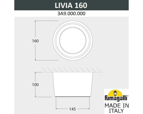 Потолочный светильник уличный Livia 160 3A9.000.000.AXD1L Fumagalli Потолочный светильник уличный Livia 160 3A9.000.000.AXD1L Fumagalli