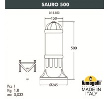 Наземный светильник Sauro D15.553.000.VXF1R.FC1 Fumagalli