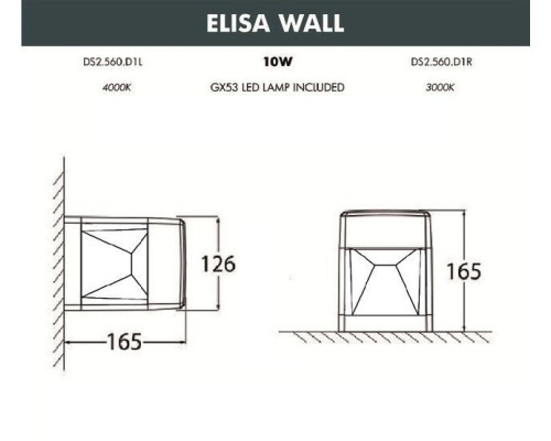 Настенный светильник уличный Elisa DS2.560.000.AXD1L Fumagalli Настенный светильник уличный Elisa DS2.560.000.AXD1L Fumagalli